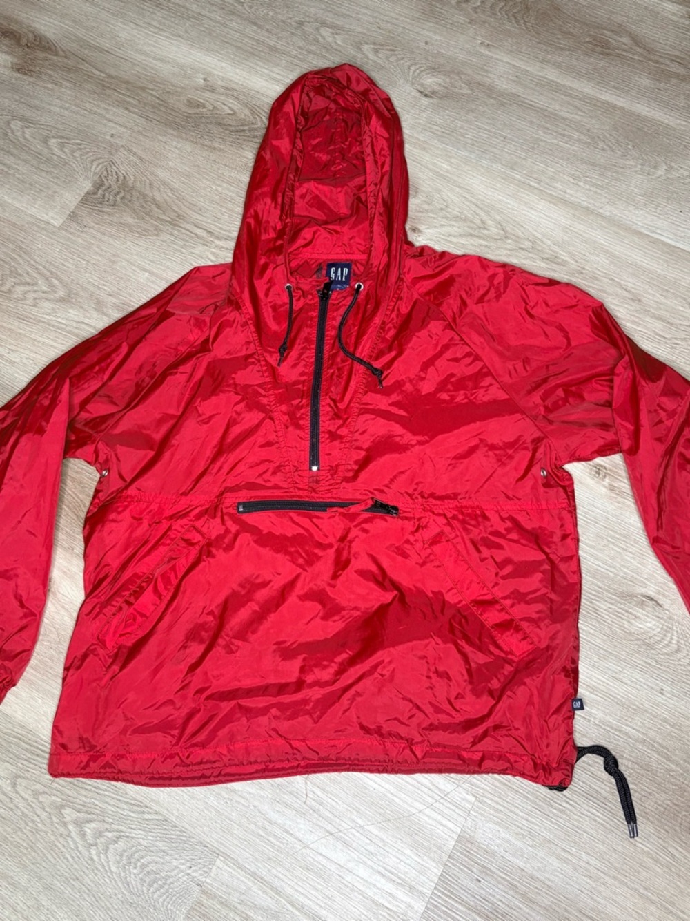 GAP Red Hooded Anorak Pullover